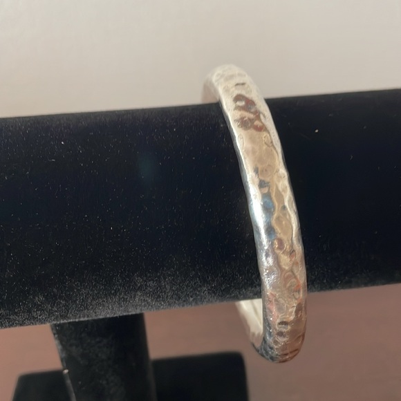 Hammered Silver Bangle - Picture 2 of 6